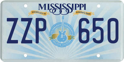 MS license plate ZZP650