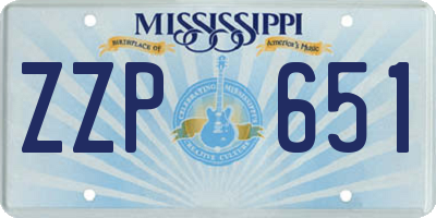 MS license plate ZZP651