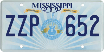 MS license plate ZZP652