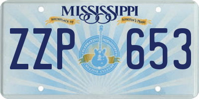 MS license plate ZZP653