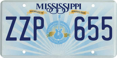 MS license plate ZZP655