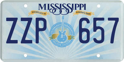 MS license plate ZZP657