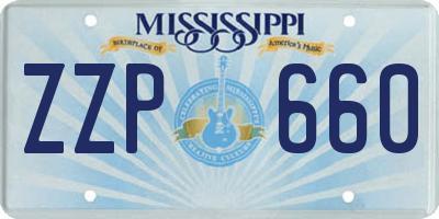 MS license plate ZZP660