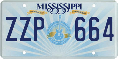 MS license plate ZZP664