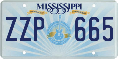 MS license plate ZZP665