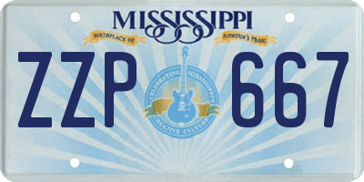 MS license plate ZZP667