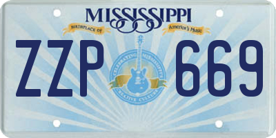 MS license plate ZZP669