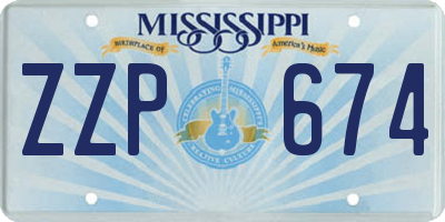 MS license plate ZZP674