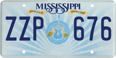 MS license plate ZZP676