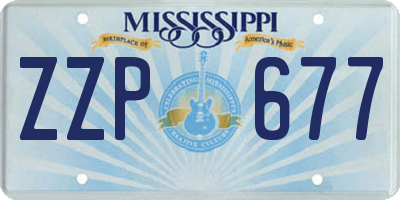 MS license plate ZZP677