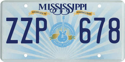 MS license plate ZZP678
