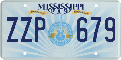 MS license plate ZZP679