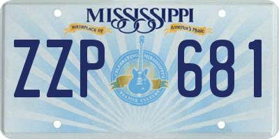 MS license plate ZZP681