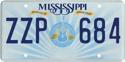 MS license plate ZZP684