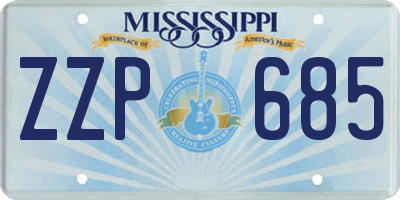 MS license plate ZZP685
