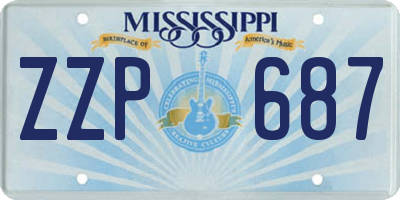 MS license plate ZZP687