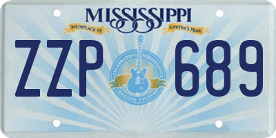 MS license plate ZZP689