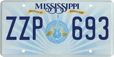 MS license plate ZZP693