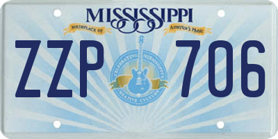 MS license plate ZZP706