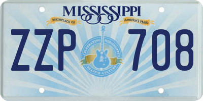 MS license plate ZZP708