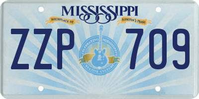 MS license plate ZZP709