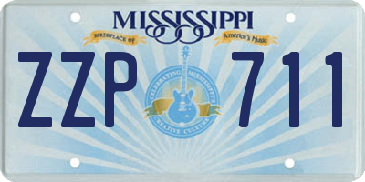 MS license plate ZZP711