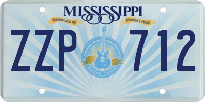 MS license plate ZZP712