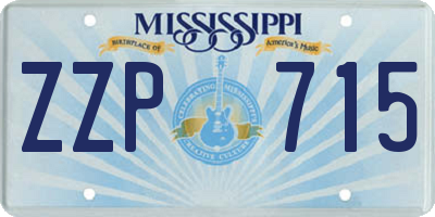 MS license plate ZZP715