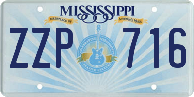 MS license plate ZZP716