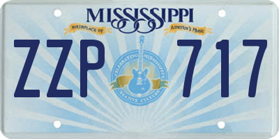 MS license plate ZZP717