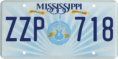 MS license plate ZZP718