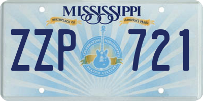 MS license plate ZZP721