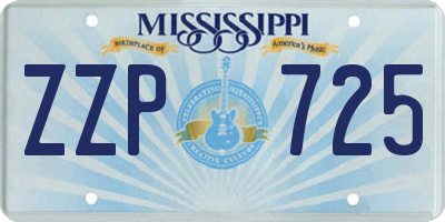 MS license plate ZZP725