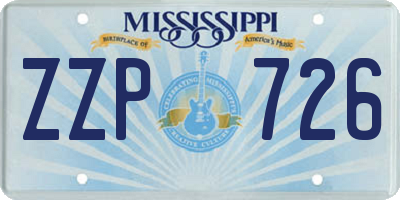 MS license plate ZZP726