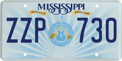 MS license plate ZZP730