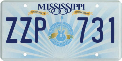 MS license plate ZZP731