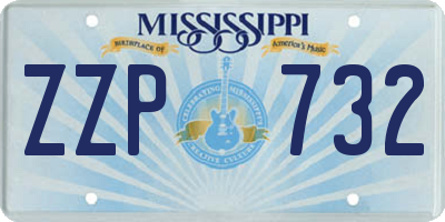 MS license plate ZZP732