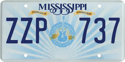 MS license plate ZZP737