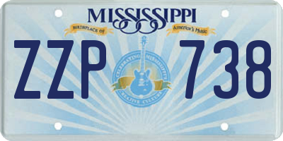 MS license plate ZZP738