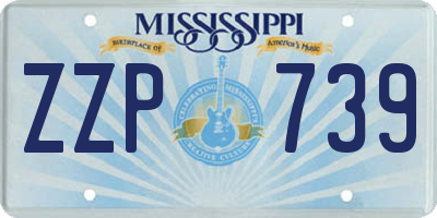 MS license plate ZZP739