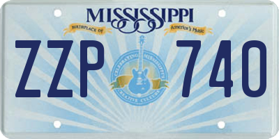 MS license plate ZZP740