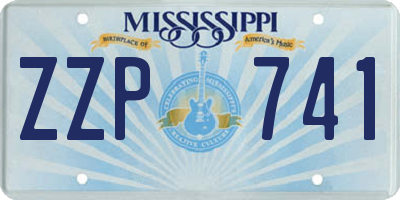 MS license plate ZZP741