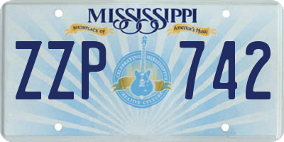 MS license plate ZZP742