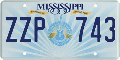MS license plate ZZP743
