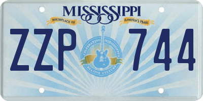 MS license plate ZZP744