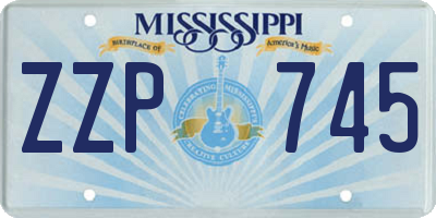MS license plate ZZP745