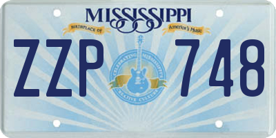 MS license plate ZZP748