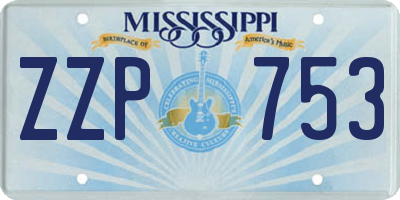 MS license plate ZZP753