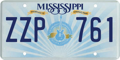 MS license plate ZZP761