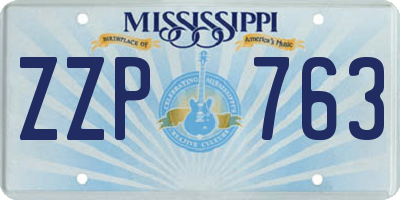 MS license plate ZZP763